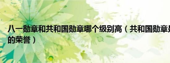 八一勋章和共和国勋章哪个级别高（共和国勋章是什么级别的荣誉）