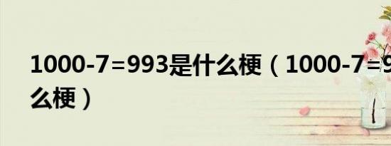 1000-7=993是什么梗（1000-7=993是什么梗）