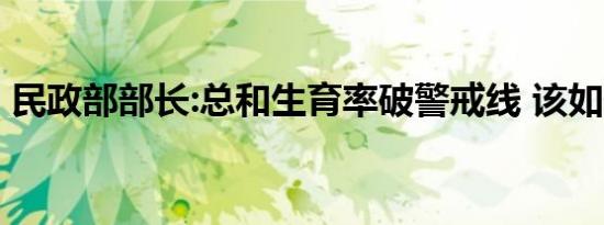 民政部部长:总和生育率破警戒线 该如何应对