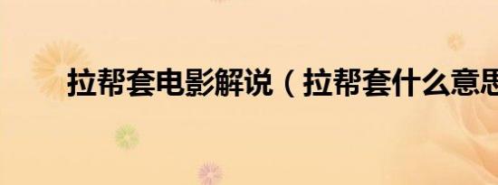 拉帮套电影解说（拉帮套什么意思）