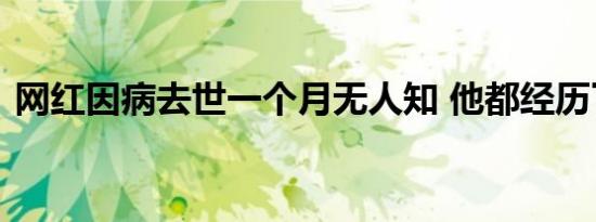 网红因病去世一个月无人知 他都经历了什么
