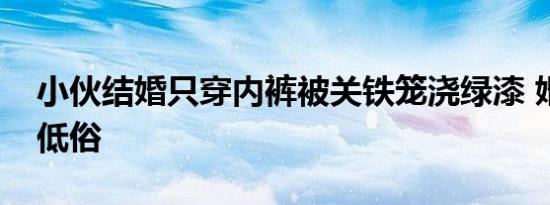 小伙结婚只穿内裤被关铁笼浇绿漆 婚闹习俗低俗