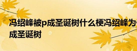 冯绍峰被p成圣诞树什么梗冯绍峰为什么被p成圣诞树