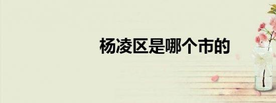 杨凌区是哪个市的
