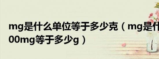 mg是什么单位等于多少克（mg是什么单位100mg等于多少g）