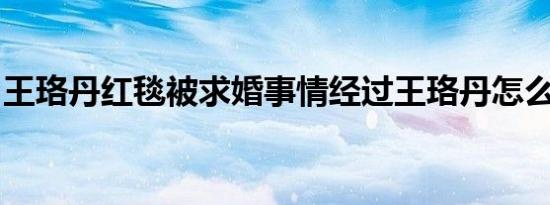 王珞丹红毯被求婚事情经过王珞丹怎么回应的