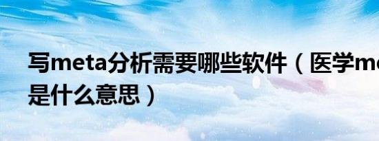 写meta分析需要哪些软件（医学meta分析是什么意思）