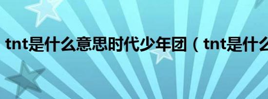 tnt是什么意思时代少年团（tnt是什么意思）