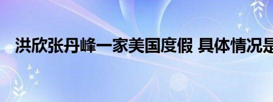 洪欣张丹峰一家美国度假 具体情况是什么