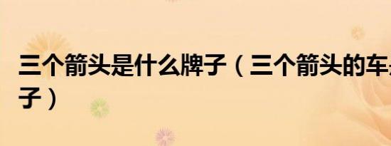 三个箭头是什么牌子（三个箭头的车是什么牌子）