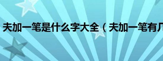 夫加一笔是什么字大全（夫加一笔有几个字）