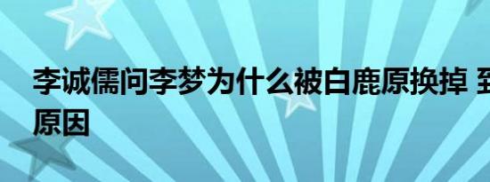 李诚儒问李梦为什么被白鹿原换掉 到底什么原因