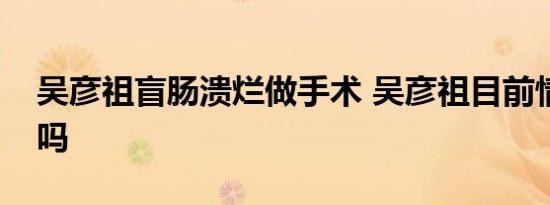 吴彦祖盲肠溃烂做手术 吴彦祖目前情况严重吗