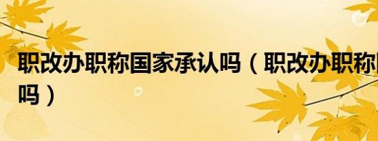 职改办职称国家承认吗（职改办职称国家承认吗）