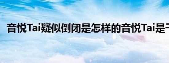 音悦Tai疑似倒闭是怎样的音悦Tai是干啥的