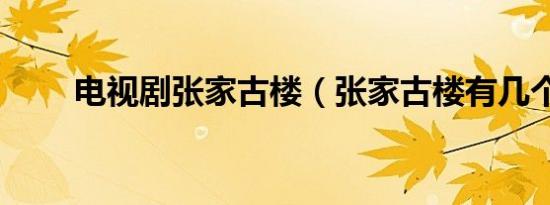 电视剧张家古楼（张家古楼有几个）