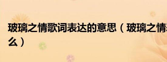 玻璃之情歌词表达的意思（玻璃之情表达了什么）
