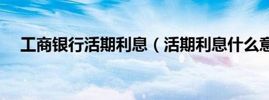 工商银行活期利息（活期利息什么意思）