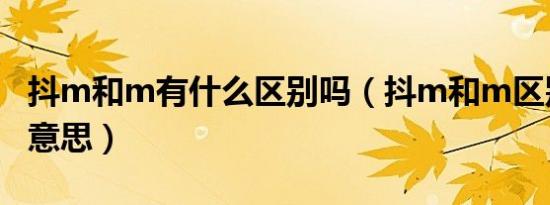 抖m和m有什么区别吗（抖m和m区别是什么意思）