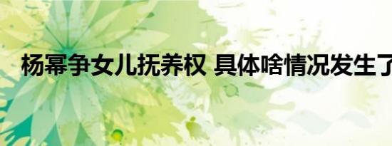 杨幂争女儿抚养权 具体啥情况发生了什么