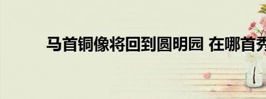 马首铜像将回到圆明园 在哪首秀