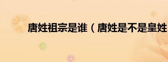 唐姓祖宗是谁（唐姓是不是皇姓）