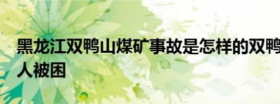 黑龙江双鸭山煤矿事故是怎样的双鸭山煤矿7人被困