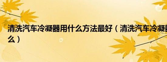 清洗汽车冷凝器用什么方法最好（清洗汽车冷凝器步骤是什么）