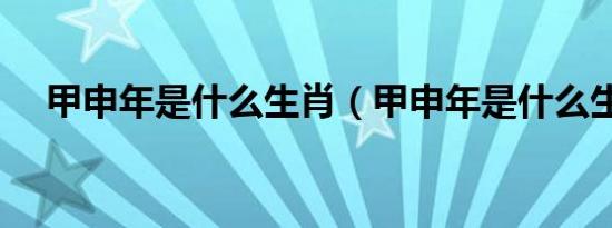 甲申年是什么生肖（甲申年是什么生肖）