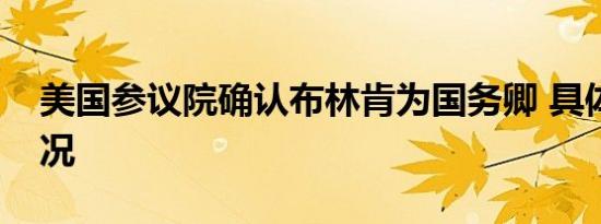 美国参议院确认布林肯为国务卿 具体是啥情况
