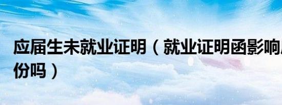 应届生未就业证明（就业证明函影响应届生身份吗）