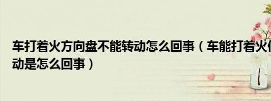 车打着火方向盘不能转动怎么回事（车能打着火但方向盘不动是怎么回事）