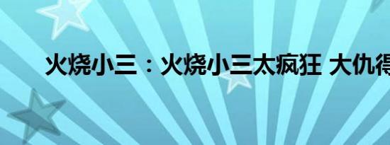 火烧小三：火烧小三太疯狂 大仇得报