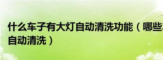 什么车子有大灯自动清洗功能（哪些车有大灯自动清洗）