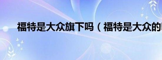 福特是大众旗下吗（福特是大众的吗）
