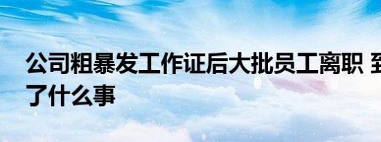 公司粗暴发工作证后大批员工离职 到底发生了什么事