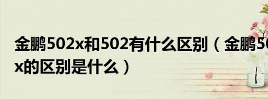 金鹏502x和502有什么区别（金鹏502和502x的区别是什么）