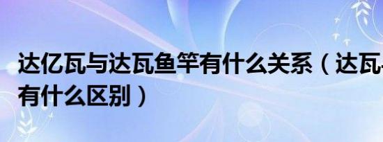 达亿瓦与达瓦鱼竿有什么关系（达瓦与达亿瓦有什么区别）
