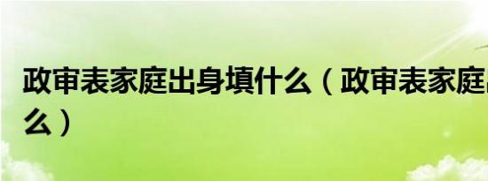 政审表家庭出身填什么（政审表家庭出身填什么）