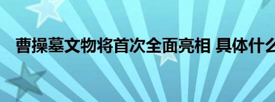 曹操墓文物将首次全面亮相 具体什么时候