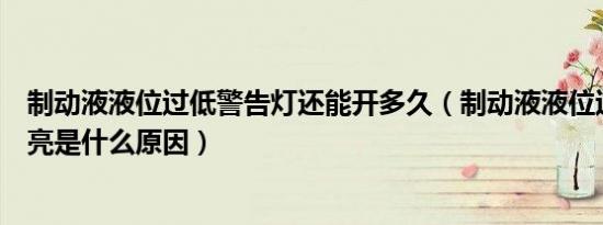 制动液液位过低警告灯还能开多久（制动液液位过低警告灯亮是什么原因）