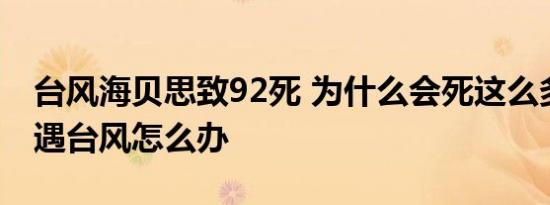 台风海贝思致92死 为什么会死这么多人行人遇台风怎么办