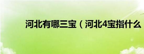 河北有哪三宝（河北4宝指什么）