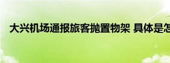 大兴机场通报旅客抛置物架 具体是怎样的