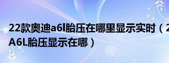 22款奥迪a6l胎压在哪里显示实时（21款奥迪A6L胎压显示在哪）