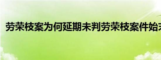劳荣枝案为何延期未判劳荣枝案件始末披露