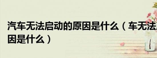 汽车无法启动的原因是什么（车无法启动的原因是什么）