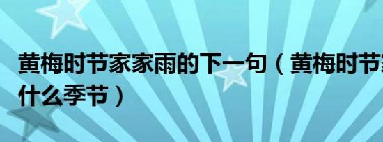 黄梅时节家家雨的下一句（黄梅时节家家雨是什么季节）
