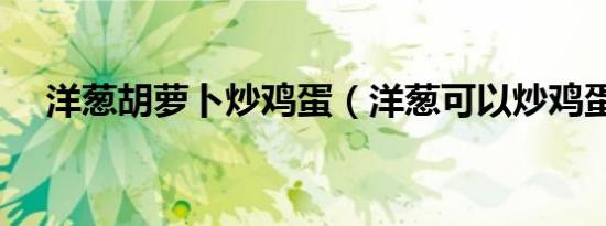 洋葱胡萝卜炒鸡蛋（洋葱可以炒鸡蛋吗）
