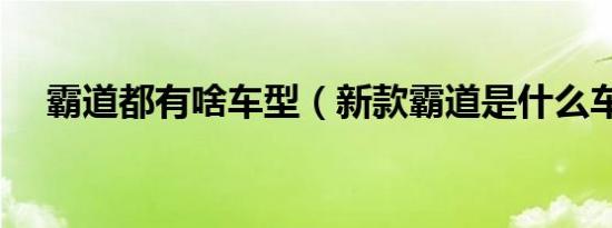 霸道都有啥车型（新款霸道是什么车型）